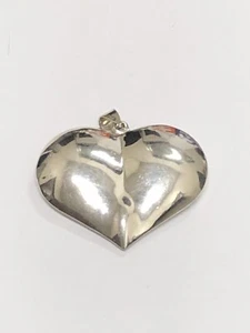 925 Sterling Silber Puffy Herz Charm Anhänger 8,34 Gramm - Bild 1 von 3