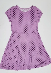 Children's Place Girls Dress, Purple W/Black Polka Dots, Skater, Size 10/12 - Picture 1 of 5