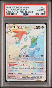 2022 Pokemon Schwert & Schild Brilliant Stars Secret Full Art / Shaymin VSTAR PSA 10 - Bild 1 von 2