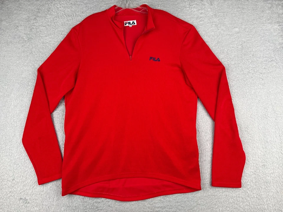 Camiseta de Ciclismo FILA Adulto Extra Grande Roja Manga Larga Cremallera Completa Poliéster Coolmax Foto 1 de 4