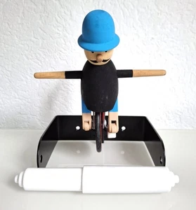 Cyclingman Toilettenrollenhalter Badezimmer Dekor 80er Jahre Retro Einrad Mann - Bild 1 von 3