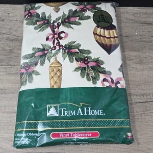 De Colección Kmart Mantel de Navidad Oblongo 52 X 90 Crema Rosa Borgoña Dorado Nuevo de Lote Antiguo - Imagen 1 de 6