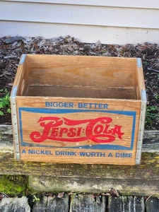 Pepsi Cola Wood Crate Wooden Box Nickel Drink Worth Dime Vintage 17.75x11.75x11 - Picture 1 of 24