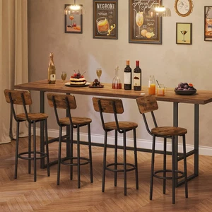 2X Breakfast Bar Stool Home Kitchen Pub Bar Stools With Footrest High Chair - Picture 1 of 19
