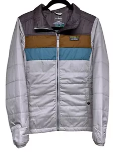 L.L. Bean Mountain Classic Puffer Jacket Taupe Brown/Gray Birch Women’s Small - Picture 1 of 11