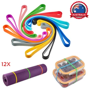 12X Elastic Silicone Rubber Bands Large A5 Notebook Gifts Wrapping Packing Bands - Picture 1 of 15