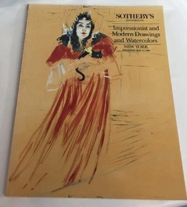 Sothebys NY Impressionistische moderne Zeichnungen Aquarelle 5 17 1990 Auktionskatalog - Bild 1 von 7