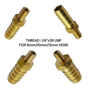 OTTONE 1/4''x28 UNF MASCHIO TUBO CODA FILETTATURA IDRAULICA RESISTENTE CORROSIONE INDUSTRIALE - Foto 1 di 1