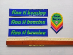 Fina ti Benzina lotto 4 adesivi originali anni 70 petroliana genuine stickers - Picture 1 of 1