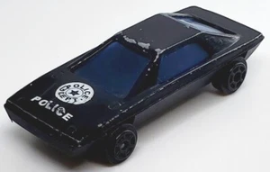 POLICE DEPT. BLACK & WHITE 1:64 DIECAST 2 5/8" CAR W/ BLUE WINDOWS MADE IN CHINA - Picture 1 of 6