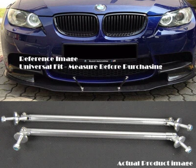 Difusor de labios de parachoques plateado de 9,5" alerón puntal soporte barra de varilla para Audi Foto 1 de 4