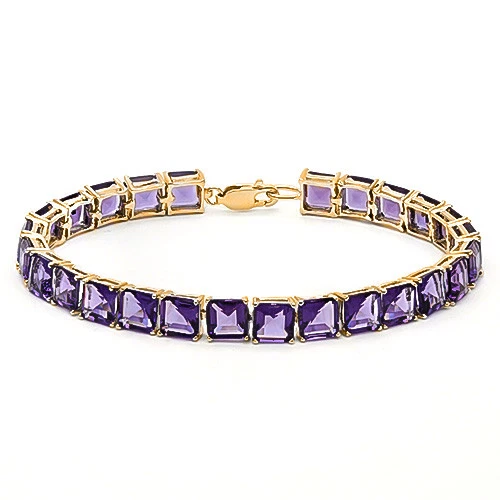 爱 26.40 克拉制造AMETHYST Y 925纯银网球手链 7 英寸 — 第 1/1 张图片