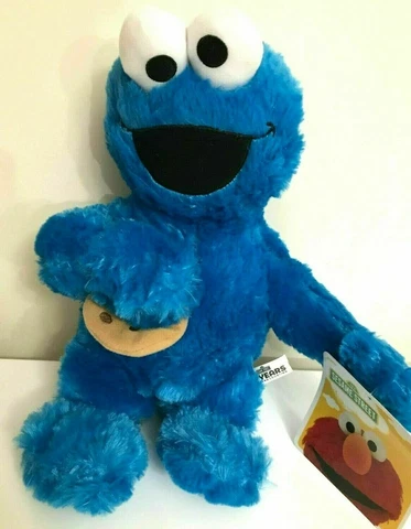 New Sesame Street Cookie Monster Large 14" . Plush Blue Soft Toy. New Cover