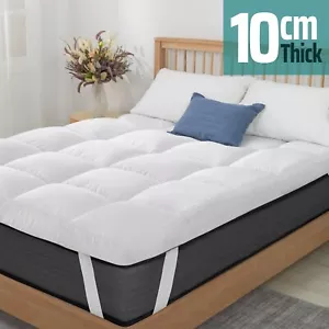 Hotel Quality Mattress Topper 4 Inch/10cm Extra Deep Single 4FT Double King Supe - Picture 1 of 12