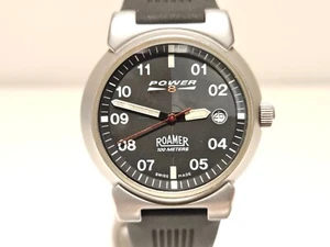 VINTAGE SPORT MILITARY STYLE ST.STEEL SWISS MEN'S QUARTZ WATCH "ROAMER" POWER 8 - Foto 1 di 15