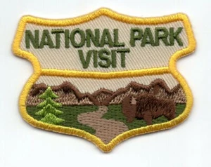 NATIONAL PARK VISIT Iron On Patch Outdoors - Picture 1 of 1