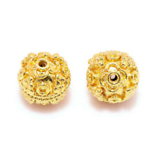 4 PCS 13MM SOLID COPPER BALI BEAD 18K GOLD PLATED 880 VED-334