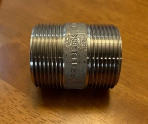 Nipple, 1-1/4" x 2" Male Pipe Thread  SCH40 316 Stainless Steel NEW OPEN BOX - Picture 1 of 1