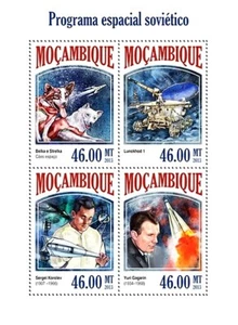 SOVIET SPACE Programme Gagarin/Korolev/Belka Strelka Stamp Sheet 2013 Mozambique - Picture 1 of 1