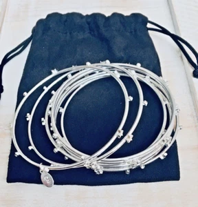 Juego de 8 pulseras brazalete apilables estrellas cristal celestial tono plata - Imagen 1 de 11
