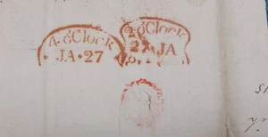 Postal History: Entire 1815 3d Transfer: 2'Oclock Receiver/4'O'Clock County RARE - Picture 1 of 2