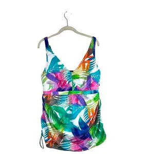 Swim by Cacique Rainbow Leaf One Piece Tankini Bathing Suit - Foto 1 di 8
