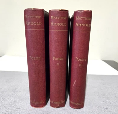 1895 - 3 Volume Set - Matthew Arnold - Poems - Early Poems Lyric Dramatic - Image 1 of 4