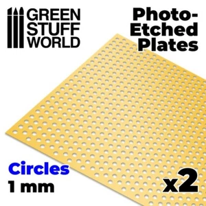 Rete metallica in ottone fotoincisi a griglia CERCHI 1 mm in fotoincisione - Foto 1 di 2