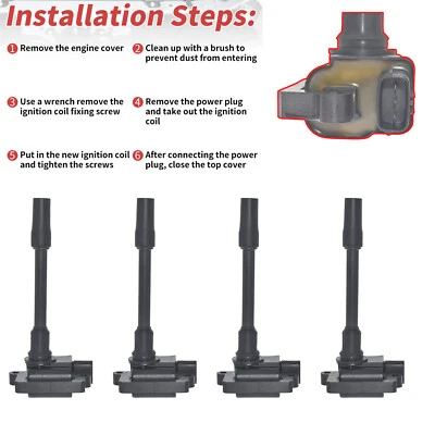 4x Bobina de encendido H6T12671A para Mitsubishi Eclipse Mirage Pajero Volvo S40 V40 Foto 1 de 4