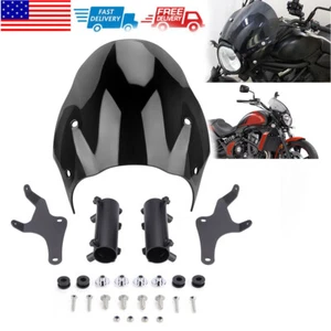Black Front Windshield Windscreen For Kawasaki Vulcan S650 VN650 EN650 2015-2024 - Foto 1 di 12