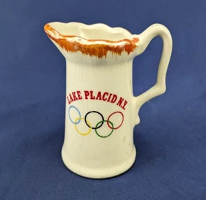 Dispensador de jarabe de cerámica vintage Lake Placid Souvenir - Imagen 1 de 5