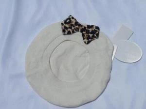 Baby Mädchen Baskenmütze hellbeige Leopardenmuster Schleife Koala Baby Marke Neu mit Etikett - Bild 1 von 3