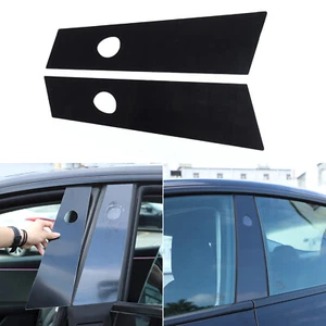 Gloss Black Window Center Pillar Sticker Trim Cover For Tesla Model 3 2023-2024 - Picture 1 of 16