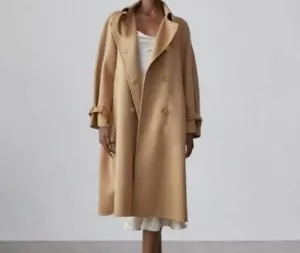 MAURIZIO PECORARO Milano Beige 100% Capelli di Cammello Trincea Doppio Petto 8 - Foto 1 di 9