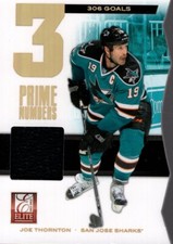 2011-12 Elite Prime Number Jerseys #18 Joe Thornton/290* Jersey - NM-MT