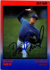 David Nied autographed baseball card (Durham Bulls) 1989 Star Rookie #16