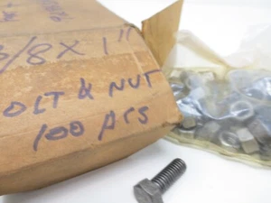 Tornillos de cabeza hexagonal de 3/8"" x 1"" pernos, tuercas - Cantidad de 100 - Imagen 1 de 4