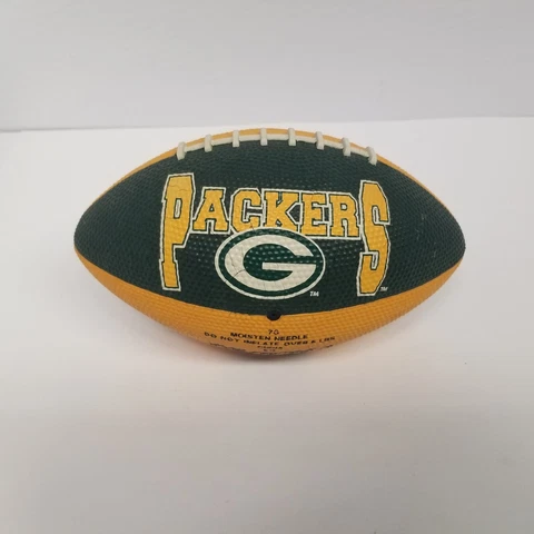Vintage Hutch Brand 9" Green Bay Packers NFL Football, Sharktooth Design Cover