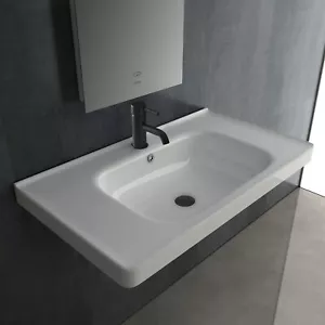 Alpenberger Hänge Waschbecken Handwaschbecken 80 cm Badezimmer Waschtisch Nano - Bild 1 von 6