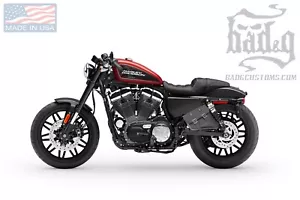Harley SPORTSTER LEFT Side LEATHER Solo BAG Saddlebag - SL02 BAD&G CustomS - Picture 1 of 10
