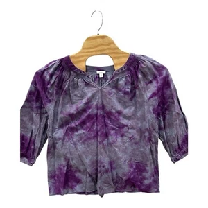 J.JILL PURE JILL Top donna 2X ricamato tinta unita viola zaffiro - Foto 1 di 9