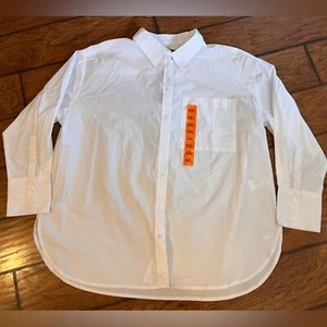 Banana Republic shirt women’s XXL White button up long sleeve work office NWT - Picture 1 of 10