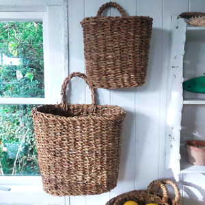 Pair of Hogla Seagrass Wall Baskets