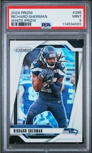 Richard Sherman 2024 Panini Prizm White /35 PSA 9 Seattle Seahawks #265 - Picture 1 of 2