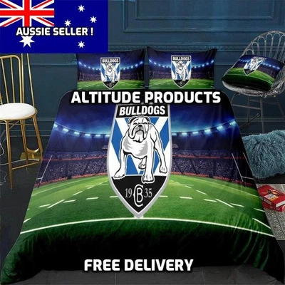 NRL New Canterbury Bulldogs Rugby League Doona / Duvet Cover and 2 Pillow Slips