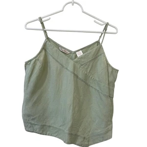 Tommy Bahama Damen Größe 12 Seide & Leinen Grün Cropped Tanktop Tropisch Preppy - Bild 1 von 4