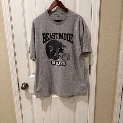 Camiseta De Colección Beastmode Oakland Raiders XL Hecha en EE. UU. Gris Marshawn Lynch Foto 1 de 4