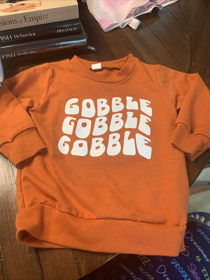 Toddler Fall Thanksgiving Long Sleeve Pullover Sweatshirt Gobble Size 100 2/3t - Imagem 1 de 4