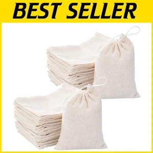 Versatile 200-Piece Muslin Bags with Drawstring for Gifts and Storage Solutions - Picture 1 of 9