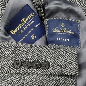 Brooks Brothers REGENT UK Shetland BrooksTweed Herringbone Cheviot Blazer 40 S - Bild 1 von 13
